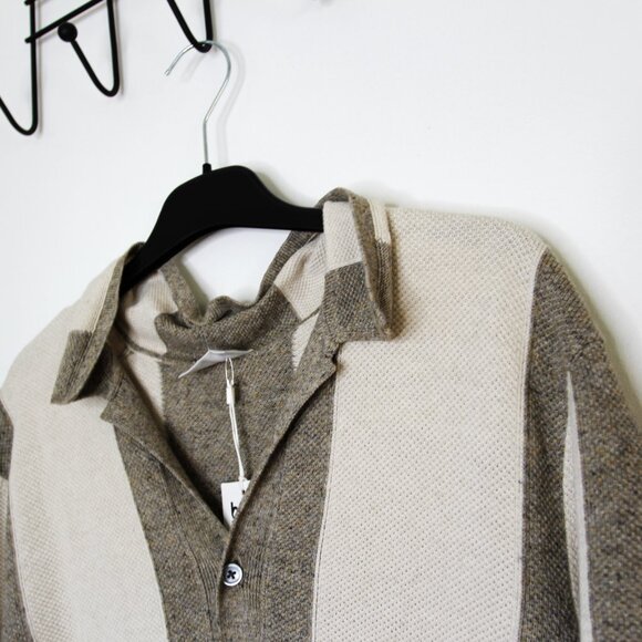 BNWT SS25 PROFUOMO CAMP STRIPE COTTON POLO L - Picture 4 of 13